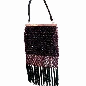 LORD & TAYLOR purple sequined evening handbag unique style vintage